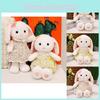 Floral Colorful Dress Emily Rabbit Plush Toy With Soft Pp Cotton Filling Children For