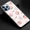 Чехол с рисунком цветов персика для Iphone 14pro Max 13 12 11 Mini Xs Xr X 7 8 6s Plus Se 2022, защитная задняя крышка из закаленного стекла
