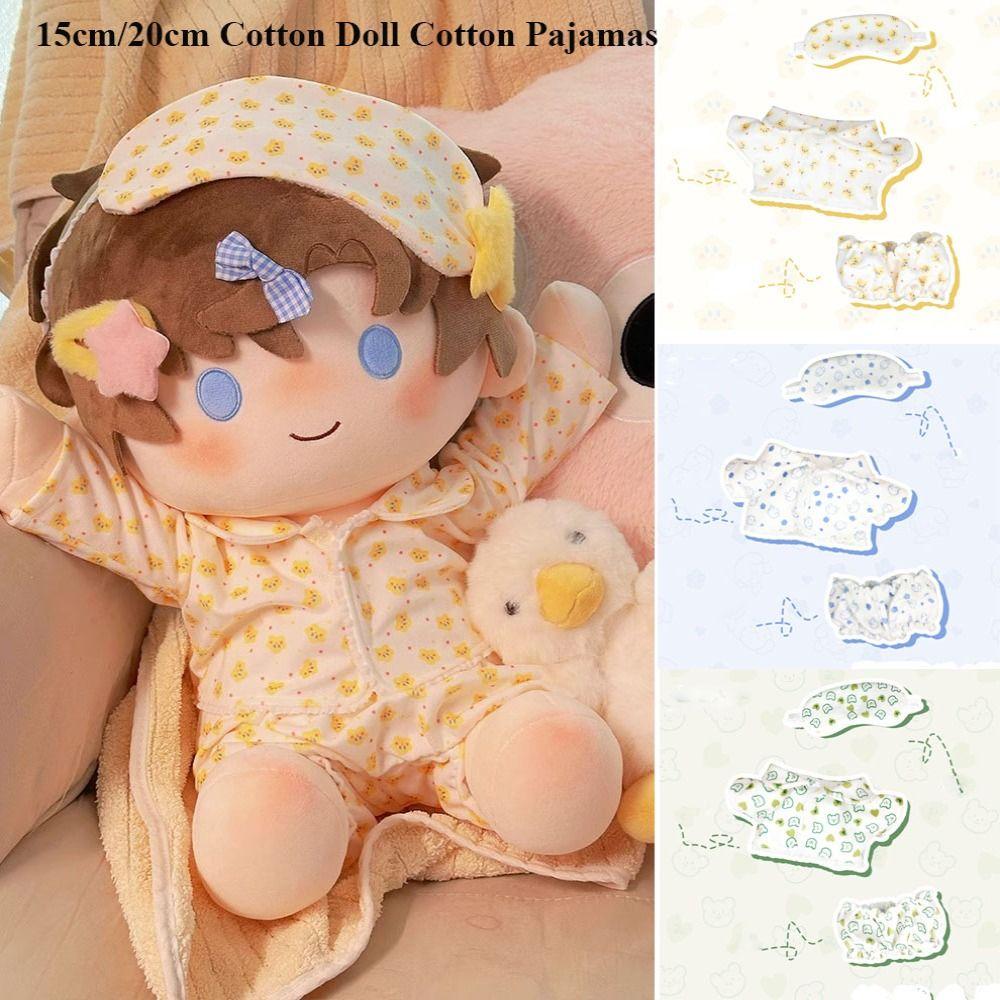 Мультяжная хлопковая пижама для 15см/20см хлопковой куклы/для кукол BJD 1/12