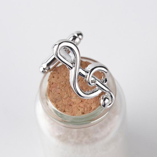 Мужские запонки посеребренные нотные знаки формы сплава модные мужские запонки для вечеринки