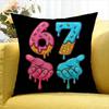 Six Seven 67 World Various Sizes Square Pillow Case For Car Home Bedchamber Decor