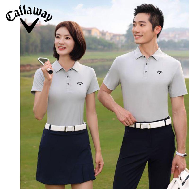 Callaway 2025 Летняя вышитая рубашка поло для гольфа, бизнеса, отдыха, спорта, прохладная на ощупь, впитывающая влагу и сухая на ощупь