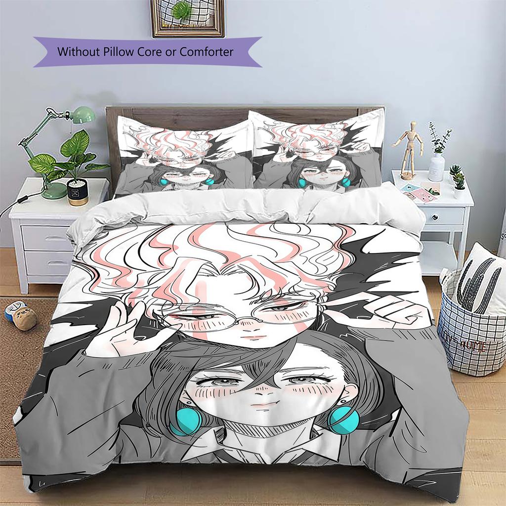 DAN DA DAN Pattern Bedding,Quilt Set Quilt Cover Pillowcase Home Birthday Gift (1 * duvet cover + 2 * pillowcase, without core)