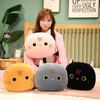 1pc 30cm Kawaii Cat Head Plush Toys Cartoon Animal Cat With Hand Warmer &Blanket Dolls Cushion Stuffed Soft Pillow For Girls