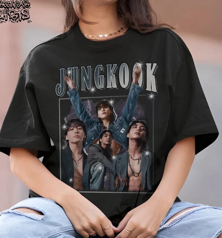 Винтажная футболка Jungkook Seven, Винтажная футболка JK CK Kpop, Подарок для Army