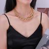 Silver Irregular Round Bead Necklace - Simple Cold Metal Style Collar for Women