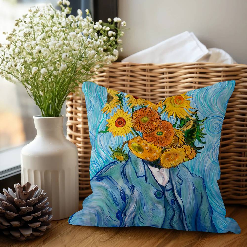 Подушка V-Van G-Gogh Аниме Подушка Диван Кровать Подушка для головы Наволочка Чехол на подушку 45x45 см Мода