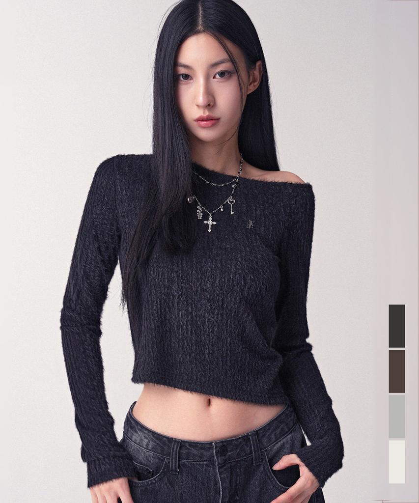 AVANDRESS Hazle Hairly Unbalanced Tee_4Colors