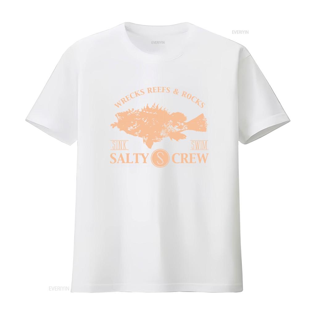 Мужская футболка Salty Crew Маленькая Черная 100% Хлопок Большие Рыбы Обломки Кораллы Скалы Затонувшие Плыть Дизайн винтажный Стильная Немного