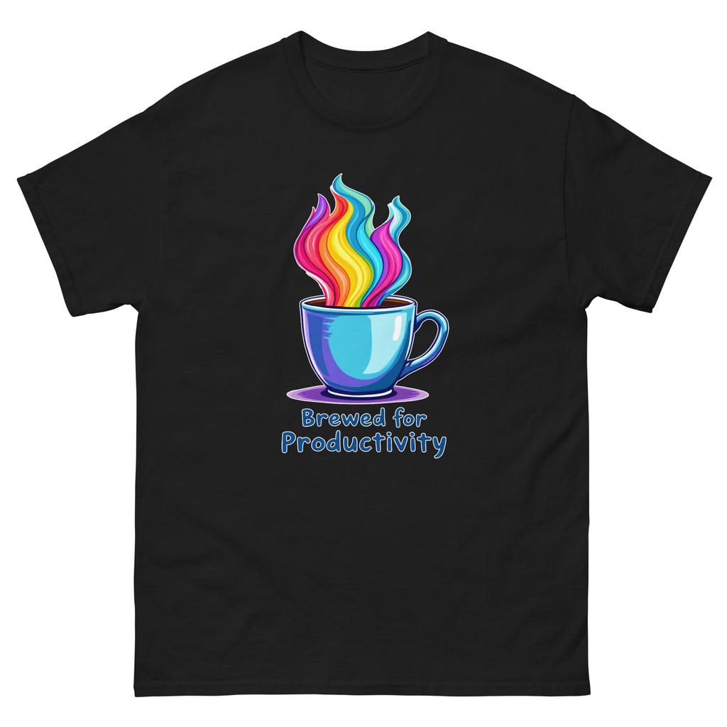 Brewed for Productivity Funny Work From Home T-Shirt