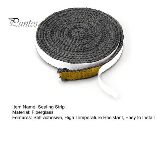 10/12/15MMx2M Стекловолоконная уплотнительная лента для каминной дверцы, самоклеящаяся высокотемпературная плоская уплотнительная лента для замены дверцы дровяной печи
