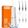 Bitvae Oral Irrigator Jet Washer 3 режима 5 уровней интенсивности 5 сменных насадок USB-аккумулятор IPX7 Водонепроницаемый уход за межзубными промежутками Идеально подходит для дома