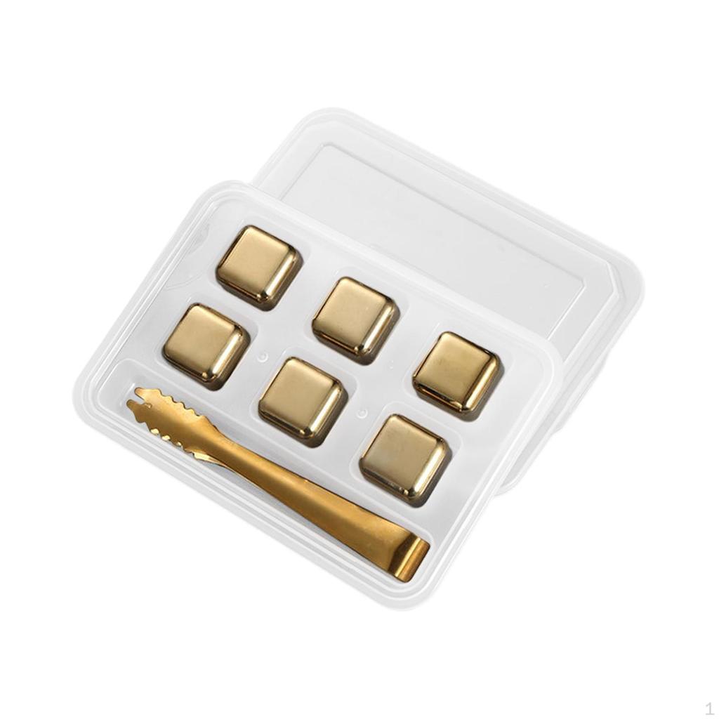 Набор кубиков для охлаждения напитков из нержавеющей стали премиум-класса с подносом — идеально подходит для виски, коктейлей и