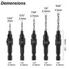 Countersink Drill Bit Set for Wood Counter Sink Wood Pilot Screw Hole Cutter Counterbore Reamer Tapered Chamfer Woodwooking Tool