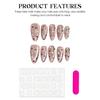 10Pcs Almond False Nails with Polka Dot Cat Eye Design for Nail Art DIY