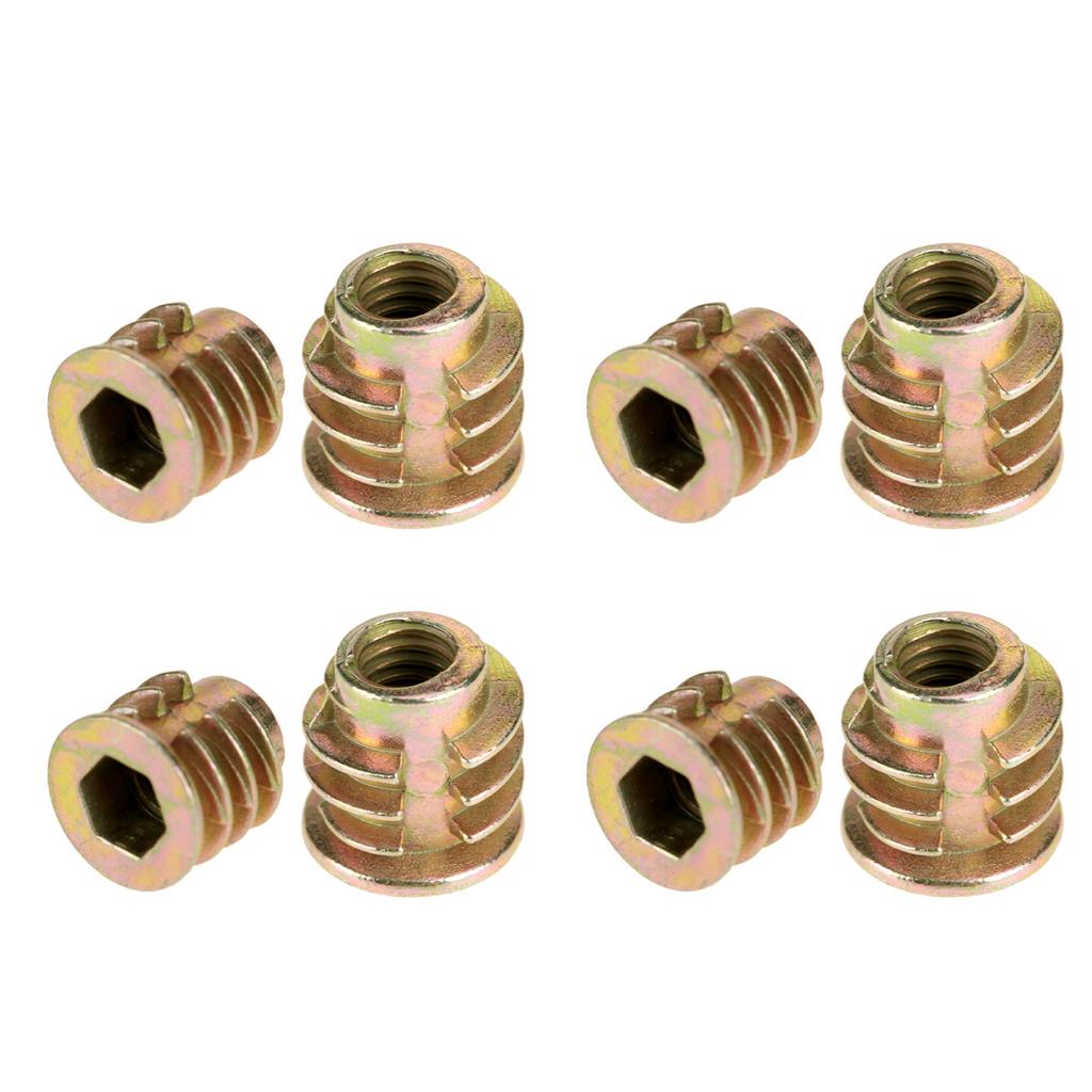 Hex Drive Furniture Nut, Threaded Insert Nuts, Hex Socket Screw in Nuts 50Pcs M48mm Zinc Alloy Insert Nuts Hex Drive Head Furniture, Nut Inserts