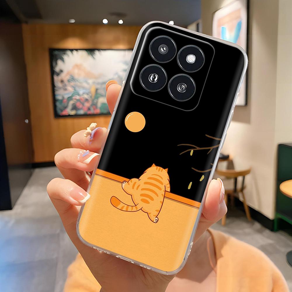 Чехол для Xiaomi 14 Pro Прозрачный Креативный Мягкий Силиконовый Чехлы для Телефона Для Xiaomi 14 Mi 14 Mi14 Задняя Крышка Для Xiaomi Mi14 Pro Чехлы