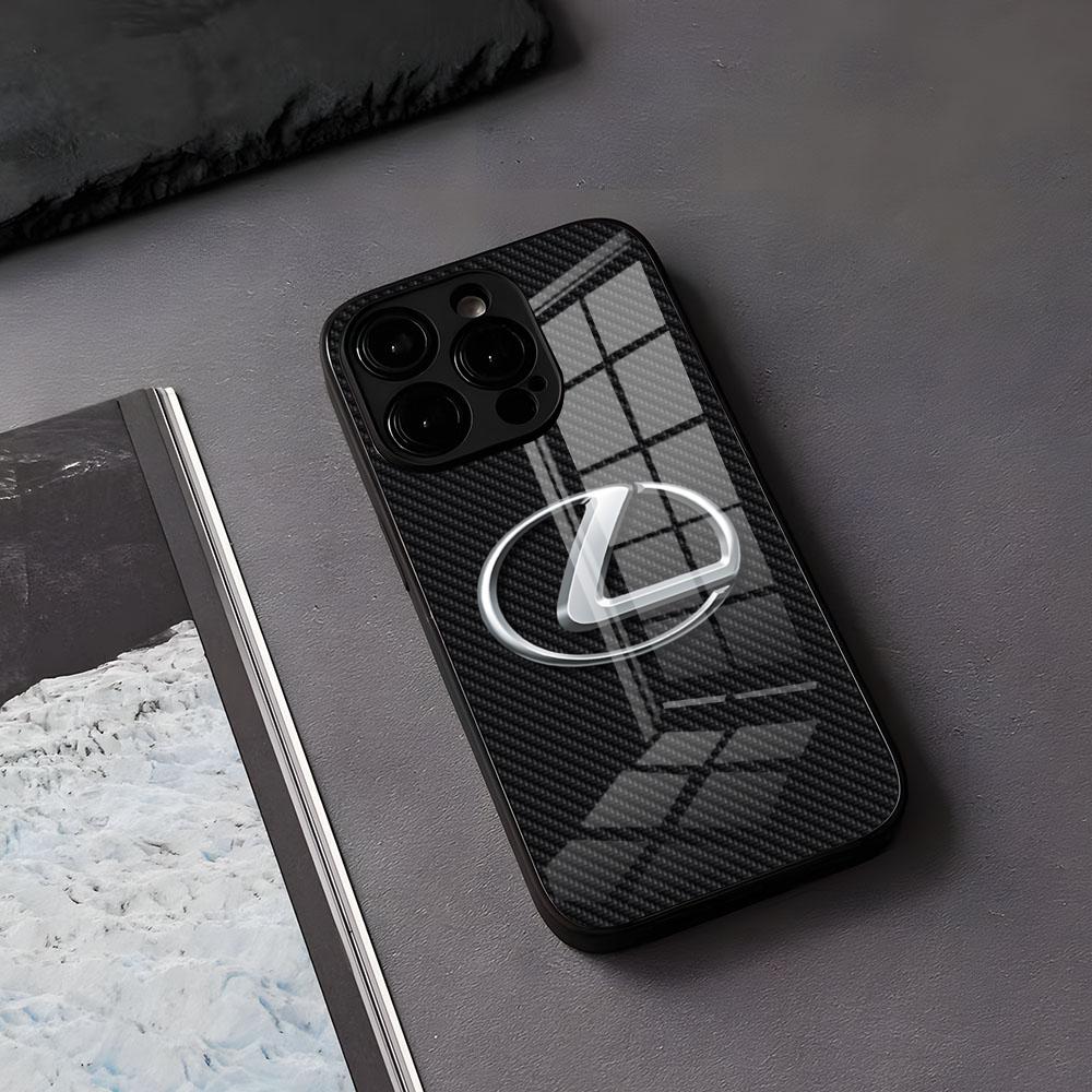 Luxury L-Lexus-S Phone Case For IPhone 17 Air 16 E Pro Max 15 14 13 Mini 12 Pro 11 Max Plus Black Glass CoverKZ1