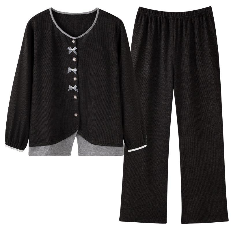 Пижама женская осенне-зимняя двусторонняя немецкий вельвет термо тонкий вельвет повседневный домашний костюм можно носить на улице