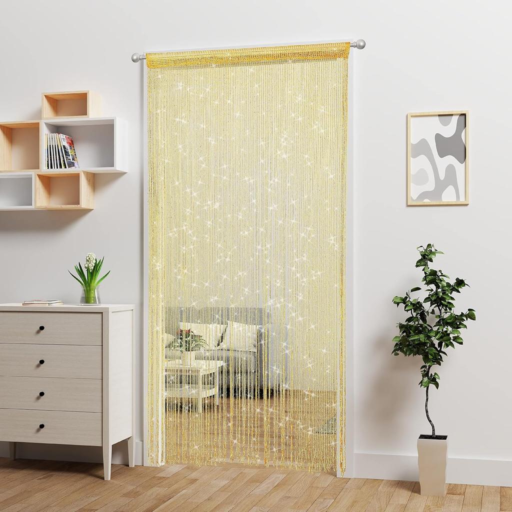 Door String Curtain Doorway Beads Curtains,Hanging Room Divider Beaded Decor Glitter Fringe Panel Closet Window Sequin Sheer Boho Doors Tassel