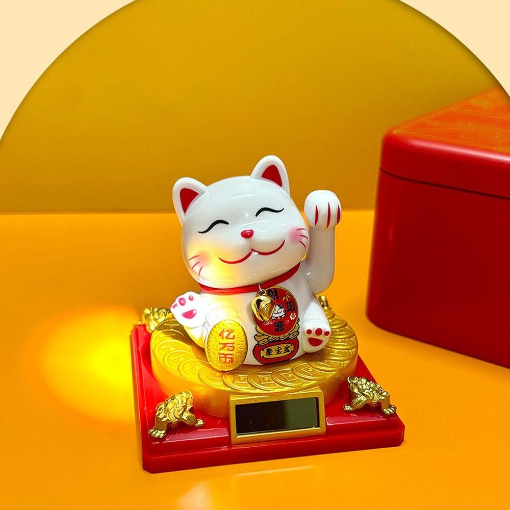 Wealth Welcoming Fortune Cat Waving Arm Car Decoration Automotive Interior Supplies Home Decor