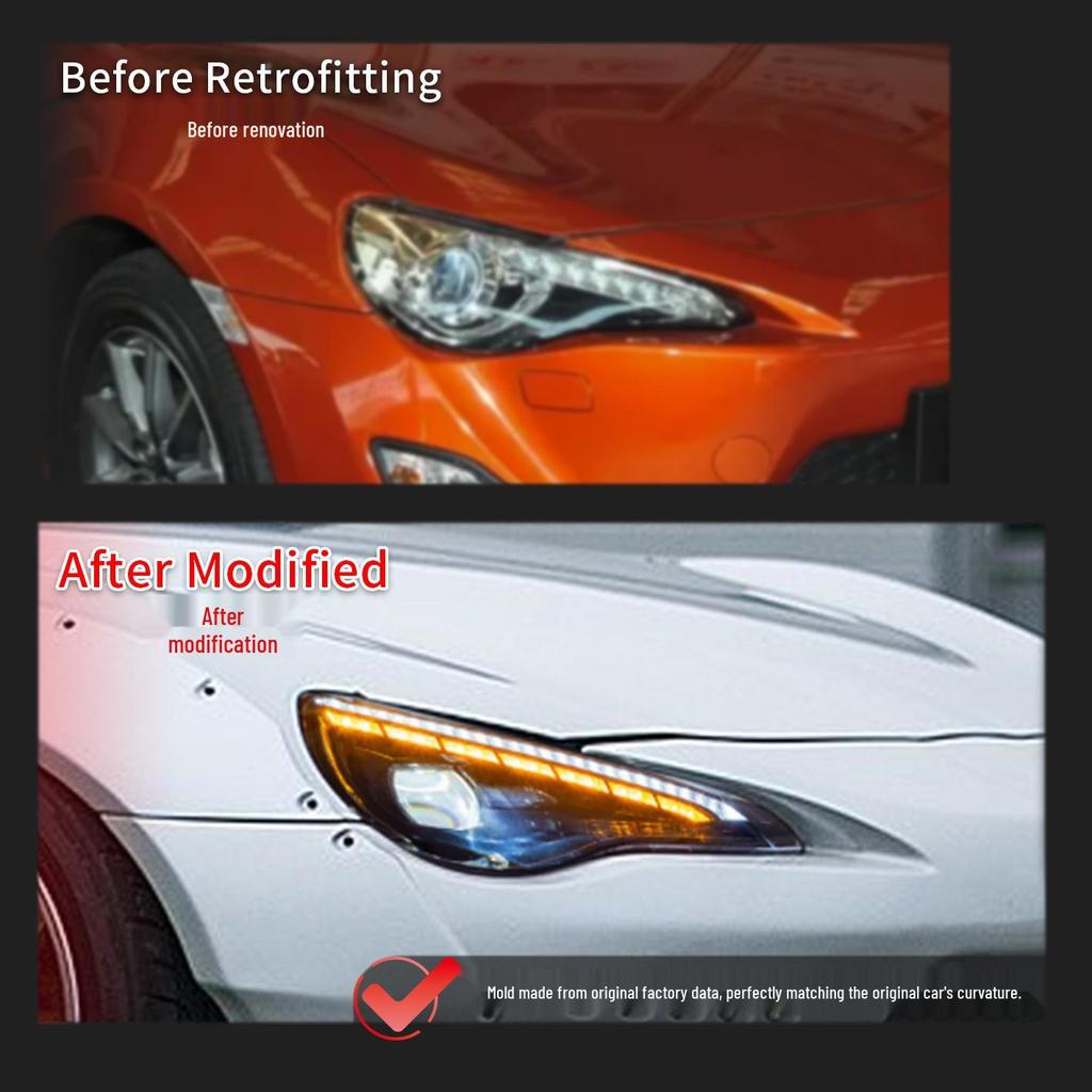 LED Projector Headlight Assembly for Toyota GT86 & Subaru BRZ: Sequential DRL & Flowing Turn Signals