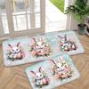 1Pcs Anti Fatigue Kitchen Rugs,Festive Easter Rabbit Print Waterproof Non-Slip Thick Cushioned Kitchen Mat Heavy Duty Comfort Standing Mat for Kitchen