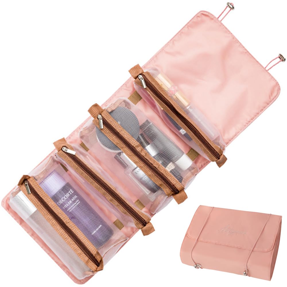 Makeup Travel Cosmetic Storage Multifunctional Travel Large 4 Compartments 4-in-1 Pouch, Pouch, Pouch, Pouch, Pouch, Portable, Foldable, Removable,