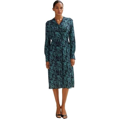 Boss Womens/Ladies Dalati Abstract Collared Midi Shirt Dress