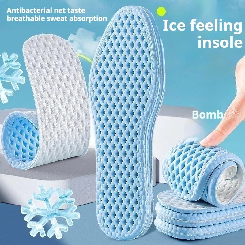 Mesh Breathable Insoles for Shoes Men Summer Cool Insole Feet Running Sports Shock Absorption Shoe Sole Memory Foam Shoes Pads