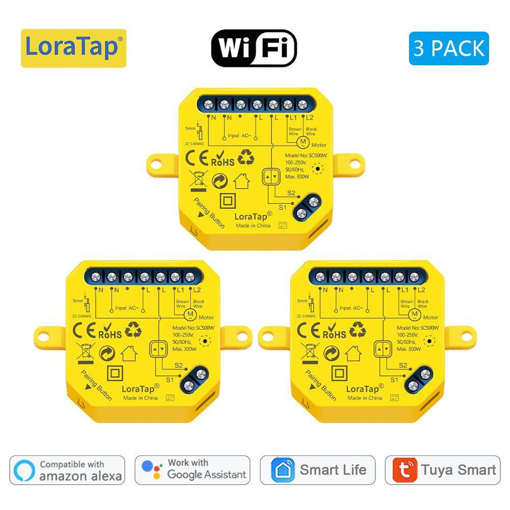 Tuya Smart Life WiFi Curtains Switch Connected Rolls Shutters Control Blinds Motor Google Home Alexa Electric Window LoraTap