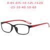 Anti-Blue Light Square Nearsighted Glasses Women Men Black Red Frame Prescription Eyeglasses Diopter 0 -0.5 -0.75 To -6.0