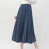 Элегантная плиссированная юбка А-силуэта весна-лето длинная юбка женская повседневная с высокой талией юбка макси EMA