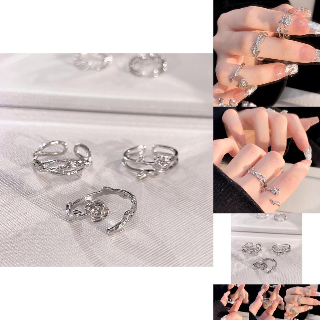 Elegant Copper Geometric Design Adjustable Open Ring For Women Couples Fashion