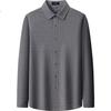 FIRS Wool Brushed Long Sleeve Shirt Men New Thick Casual Business Flannel Cotton Shirt Light Gray 42