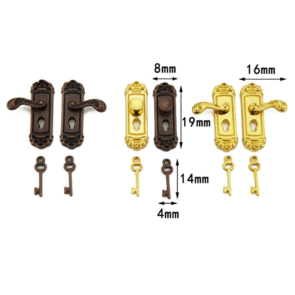 1pc Funny Retro Vintage Mini 1/12 Dollhouse Miniature Key Door Lock