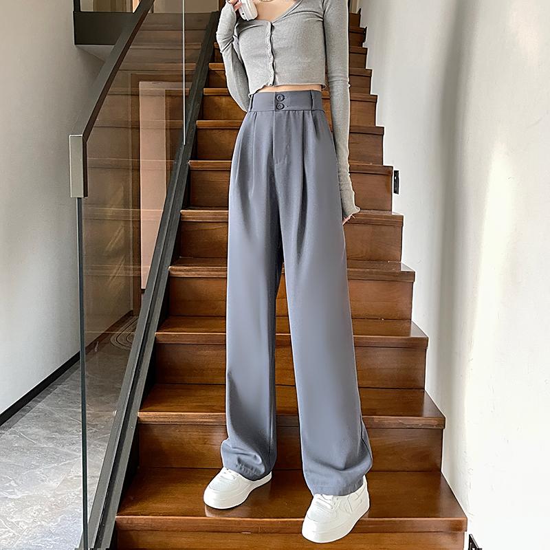 Women's Spring and Autumn Models Loose Plus Size High Waisted Show High Suit Trousers Drape Drag Trousers