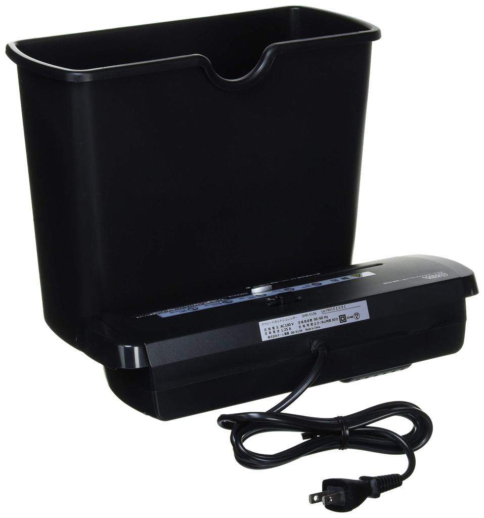 OHM Electric Straight Cut Shredder SHR-S106 Black