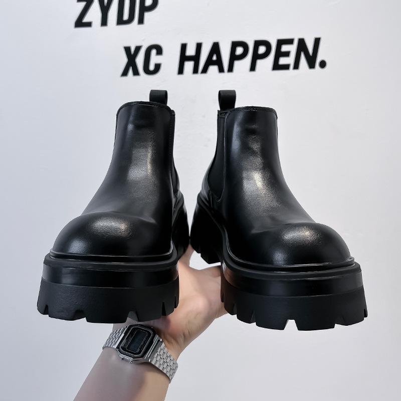 Мужские ботинки челси 2024 новые британские низкие труба-сигара мужские высококлассные на толстой подошве ботинки мартин 7367-A