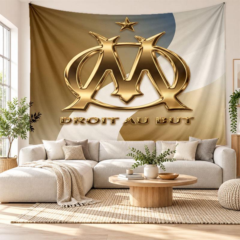 Olympique Lyonnais FC Wall Tapestry, Soft Fabric Wall Hanging, Decorative Backdrop For Bedroom Home Wall Art