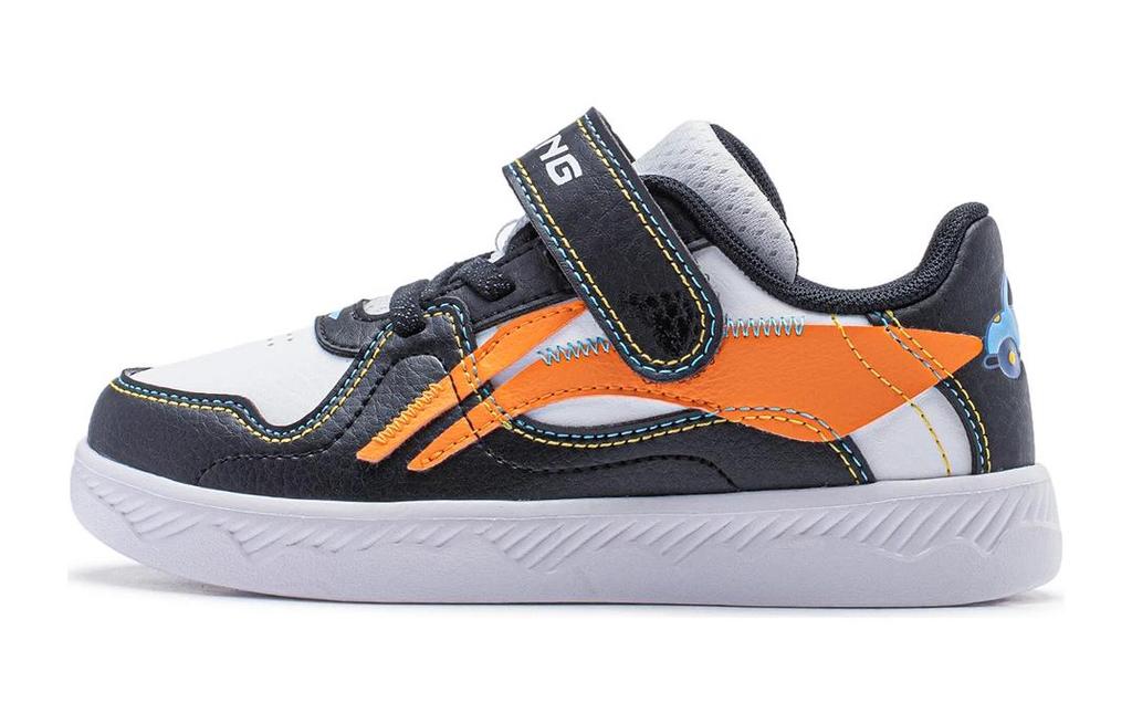 Li Ning YOUNG Tata Le Series V4 Slip Resistant Abrasion Resistant Low top Kids' Skateboarding Shoes Black Orange Kids' YKNU030-5
