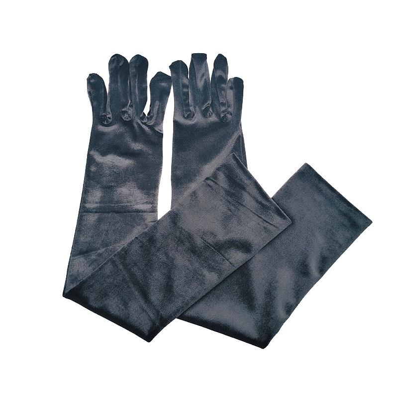 Рождество Золотой Бархат Женские Теплые Длинные Ретро Бал Сцена Выступление Скрипт Киллинг Фотография Этикет Перчатки Практичные