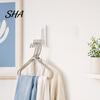Folding Clothes Hanger Hanger, Wall Mounted 5 Slots Hook, Strong Pants And Shirt Adhesive No Drilling Space Saving Rack, for Shirts Coats Traceless