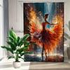3D Printed Ballet Dancer Shower Curtain - Waterproof, Mildew-Resistant With Modern Cityscape Design For Bathroom Decor