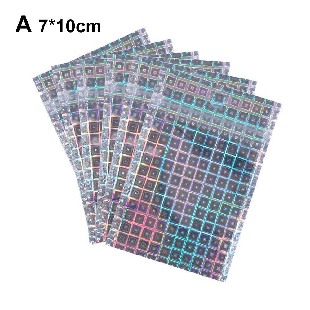 10Pcs Plastic Waterproof Zipper Packaging Bag Laser Reclosable Pouches Storage bags