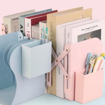 С держателем для ручек выдвижные подставки для книг экономящие место фиксированный зажим для книг регулируемая книжная полка канцелярские товары простой разделитель подставка для книг