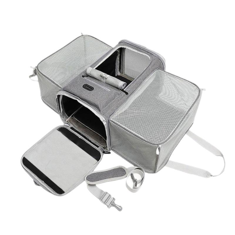 Portable Expandable Polyester Cat & Small Dog Pet Bag for Travel and Outings