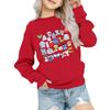 Kids' Fashion Loose-Fit Casual Long-Sleeve Christmas Print Oversized Crewneck Sweatshirt