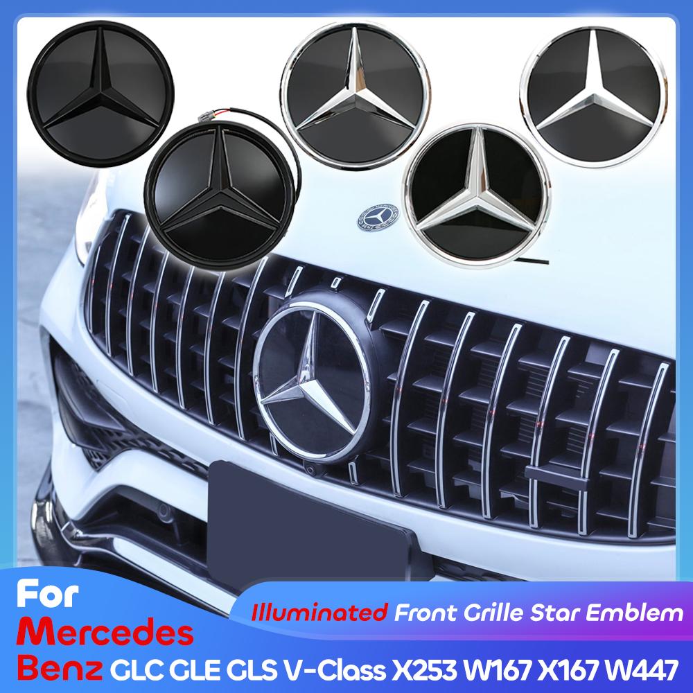 AABGR1 Front Grille Star Badge ABS Illuminated LED Emblem For Mercedes Benz GLC GLE GLS V-Class X253 W167 X167 W447