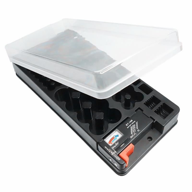 Rechargeable Cell Organiser System 116 Grid Transparent Protective Cover Removable Dividers with Charging Detection